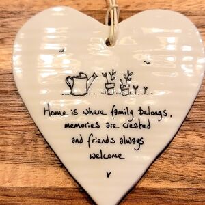 East of India Porcelain Heart Ornament Decor